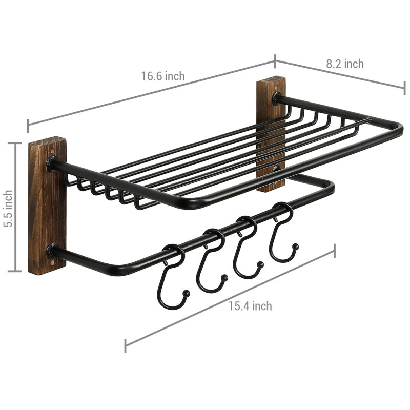 17 Stories Wall Mounted Black Bathroom Storage Shelf Wayfair